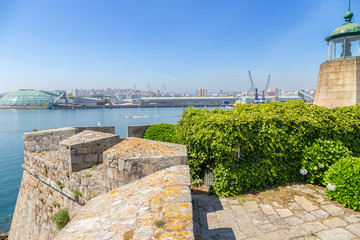 La Coruna, Spain. Lighthouse and fortifications of the castle of San Anton