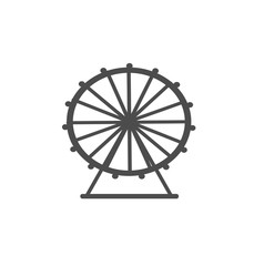 Amusement park - Ferris wheel, carousel. Vector icon ferris wheel isolated, carnival