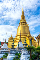 Fototapeta premium One landmark of Wat Phra Kaew in Bangkok, Thailand. A place everyone in every religion can be viewed.