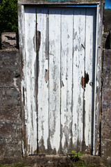 White wooden door grunge vintage