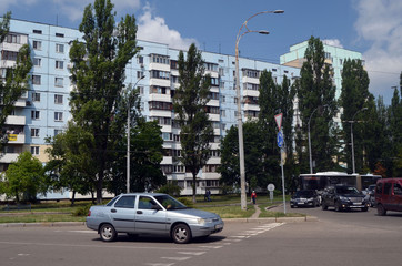 Obraz premium Residential area in Kiev at summer. Exterior