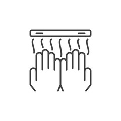 Hand dryer vector concept icon or sign in thin line style