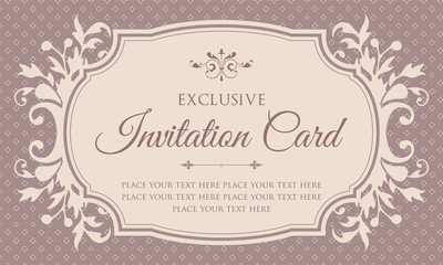 Invitation card template design in vintage style