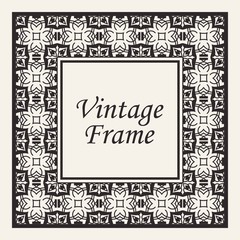 Decorative frame and border in rectangle proportions. Retro vintage ornamental modern art deco luxury element for design.