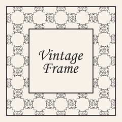 Decorative frame and border in rectangle proportions. Retro vintage ornamental modern art deco luxury element for design.