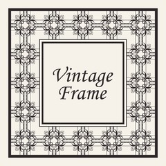 Decorative frame and border in rectangle proportions. Retro vintage ornamental modern art deco luxury element for design.