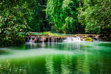 Fototapeta na wymiar Landscape Waterfall Than Bok Khorani. (Thanbok Khoranee National Park)lake, nature trail, forest, mangrove forest, travel nature, travel Thailand, Nature Study. Attractions.