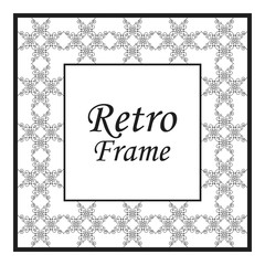 Fototapeta na wymiar Decorative frame and border in rectangle proportions. Retro vintage ornamental modern art deco luxury element for design.