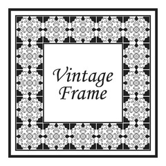 Decorative frame and border in rectangle proportions. Retro vintage ornamental modern art deco luxury element for design.