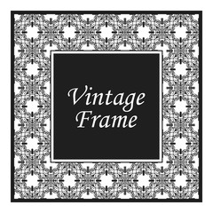 Decorative frame and border in rectangle proportions. Retro vintage ornamental modern art deco luxury element for design.