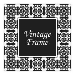 Decorative frame and border in rectangle proportions. Retro vintage ornamental modern art deco luxury element for design.