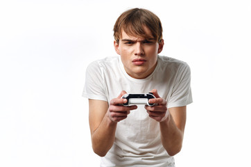 Fototapeta premium boy with mobile phone