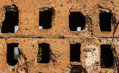 old brick destroyed buildings abstraction