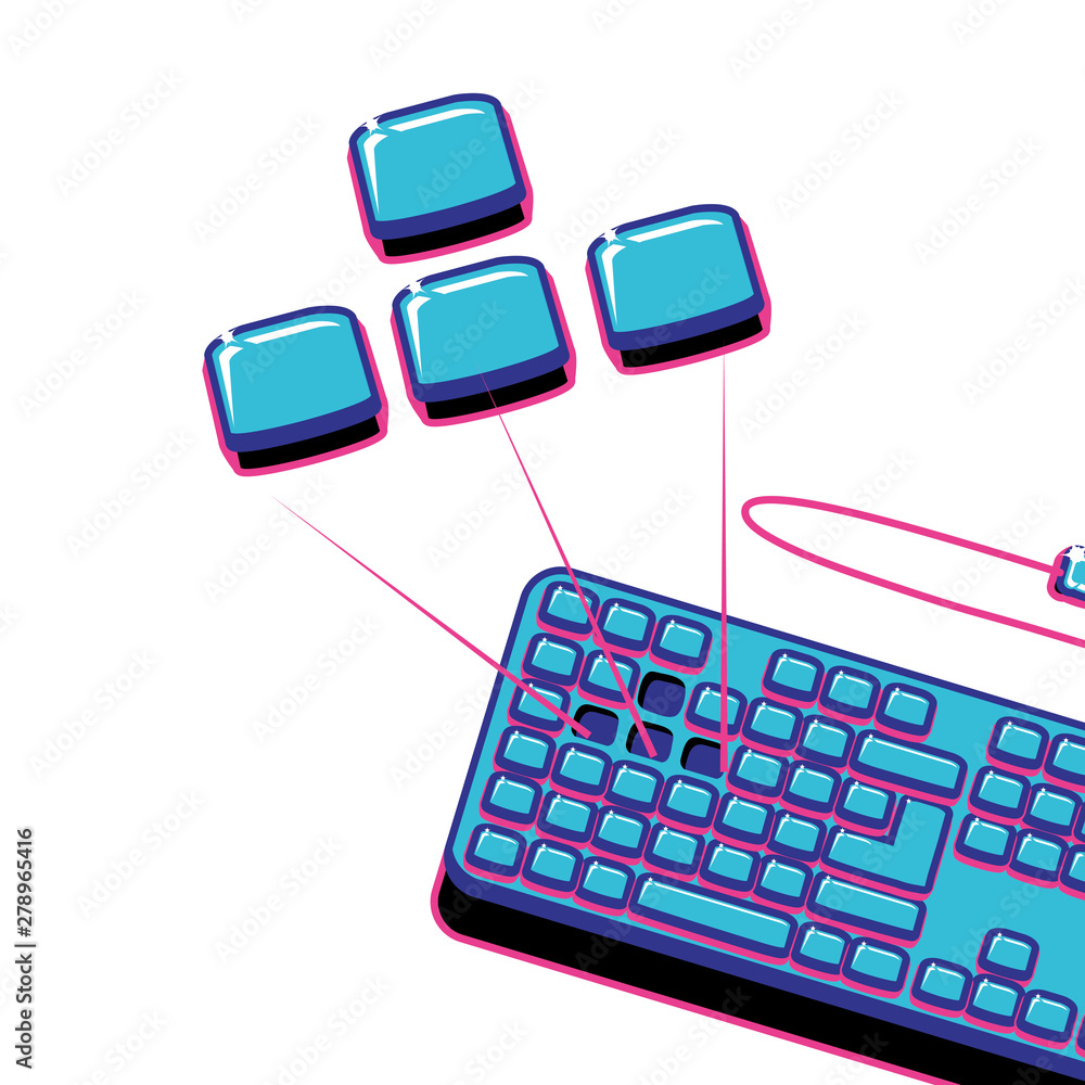 Poster computer keyboard hardware isolated icon