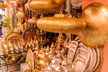 Oriental lampshades / Background of oriental lampshades in a souk.