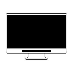 computer screen technology hardware cartoon in black and white