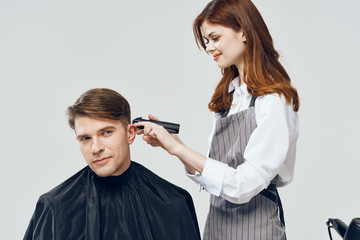 hairdresser with client