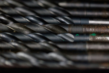 Old drill bit put together have rusty