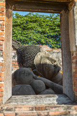Beautiful Buddha image in the old church at Wat Phutthaisawan Phra Nakhon Si Ayutthaya Province