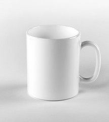White Mug on Grey Background