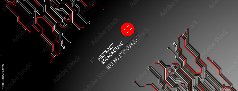 Wall mural abstract technology circuit board. communication concept. template for science presentation. vector 
