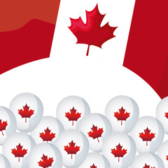 flag of canada with balloons helium