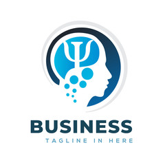 smart head brain Human Circle logo design inspiration