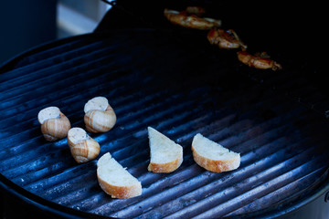 Barbecued escargot snails garlic