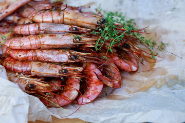King prawns close up
