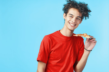 young man with glass of red wine