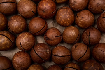 macadamia nuts on Kraft paper