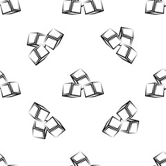 Cube Icon, 3d Line Art Design Seamless Pattern