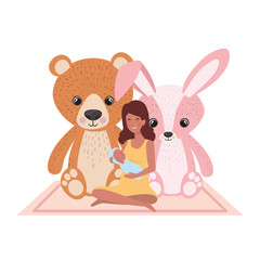 woman with a newborn baby in her arms