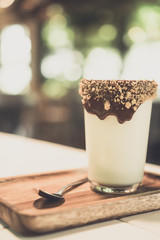 Fresh milk and chocolate, coffee cafe