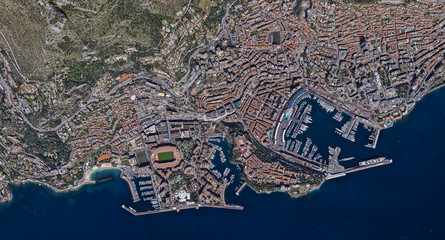 City of Monaco at noon from a height of 3 d