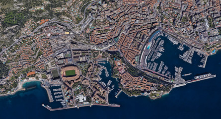 City of Monaco at noon from a height of 3 d