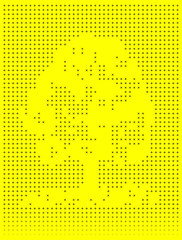 Big tree silhouette with simple dot or pixel artwork design
