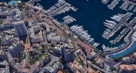 City of Monaco at noon from a height of 3 d