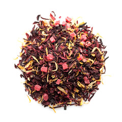 dried herbal tea isolated on a white background, top view