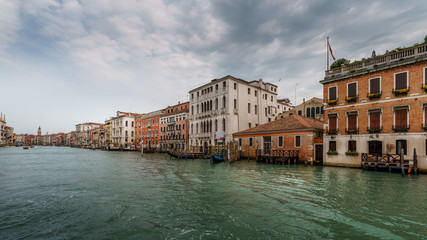 Old houses at the Grand Canal of Venice Italy