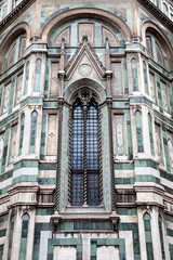 Facade of the beautiful Florence Cathedral consecrated in 1436