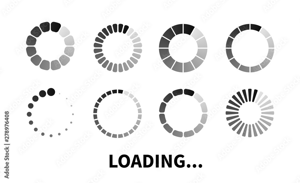 Poster Vector loading icon. Progress bar for upload download round process. Loading icon, element for website. Vector element for web design.