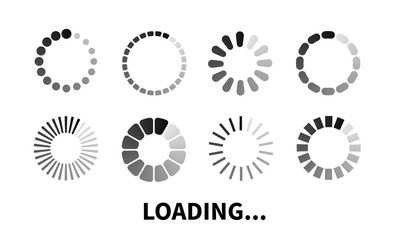 Loading icon. Progress bar for upload download round process. Loading icon, element for website and software. Vector element for web design, software, app and interface.