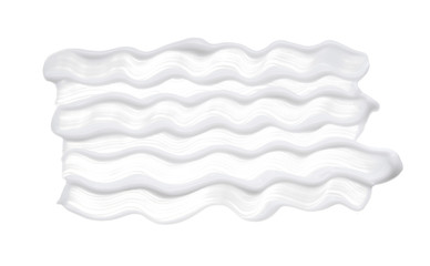 White smear and texture made with face clay or cream isolated on white background.