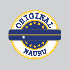 Vector Stamp for Original logo with text Nauru and Tying in the middle with nation Flag.