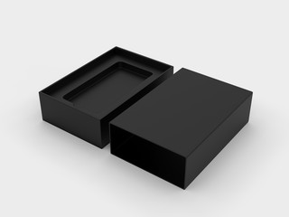 Blank mobile box packaging for branding and mock up. 3d render illustration.