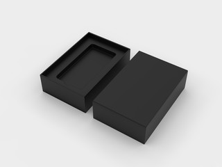 Blank mobile box packaging for branding and mock up. 3d render illustration.
