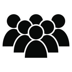 People vector icon . Group of people symbol illustration. businessman group logo. Multiple users silhouette icon.