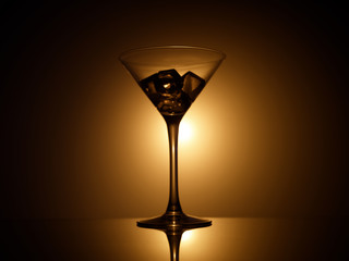 glass on black background