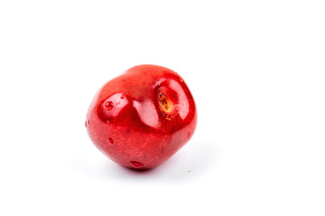 Isolated red cherry with water drops. fresh berry, summer. healthy food